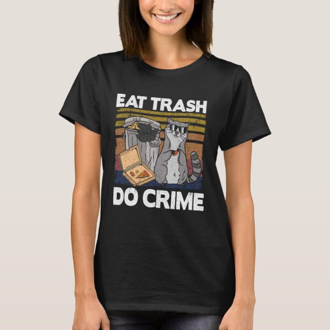 Essen Trash Do Crime Funny Raccoon Pullover Hoodie (Vorderseite)