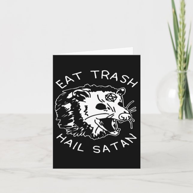 Essen Trash Hail Satan Matching Christmas Pajama X Karte (Vorderseite)