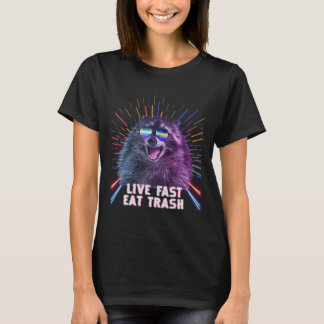 Essen Trash Raccoon Panda Rave Old School Pilot Su T-Shirt
