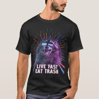 Essen Trash Raccoon Panda Rave Old School Pilot Su T-Shirt