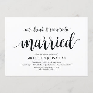 Essen, trinken, bald verheiratete, Engagement Part Einladung