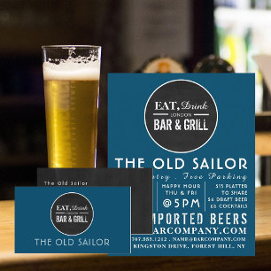 Essen, trinken, Bar & Grill Logo, Pub/Brauerei Visitenkarte