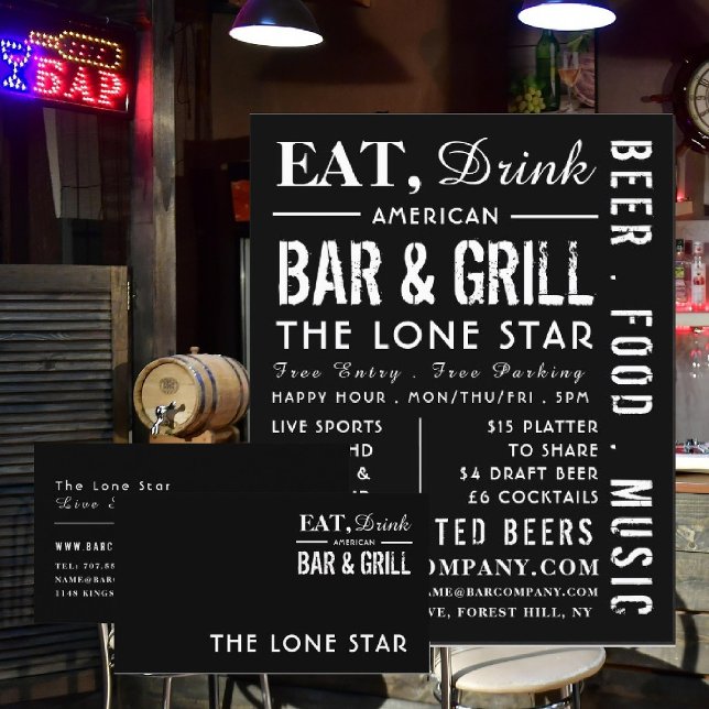 Essen, trinken Bar & Grill, Pub/Brauerei Werbung Flyer (Von Creator hochgeladen)