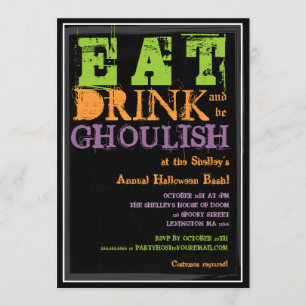 Essen, trinken & Be Ghoulish! Halloween-Party Einladung