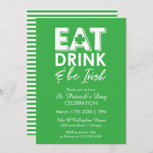 Essen, trinken & be Irish Modern St. Patrick's Day Einladung