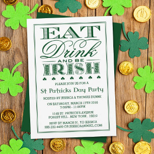 Essen, trinken & be Irish St. Patrick's Day Einlad Einladung