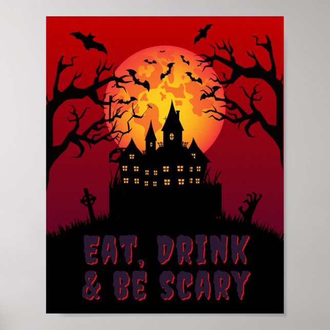 Essen, trinken & Beängstigend sein Halloween Poster (Vorne)