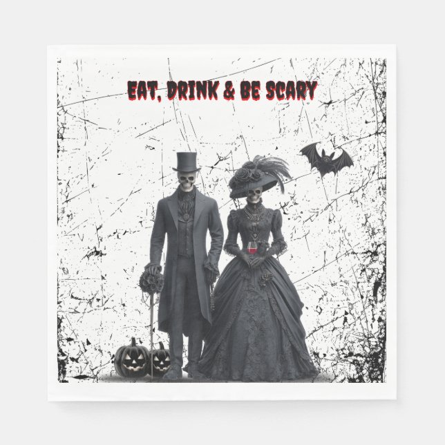 Essen, trinken, Beängstigendes gotisches erwachsen Serviette (Vorderseite)