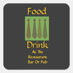 Essen Trinken In Restaurant Bar Oder Pub Hochzeit Quadratischer Aufkleber