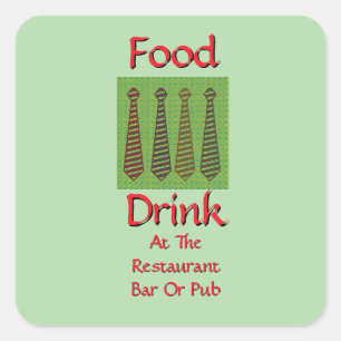 Essen Trinken In Restaurant Bar Oder Pub Lt Grün Quadratischer Aufkleber
