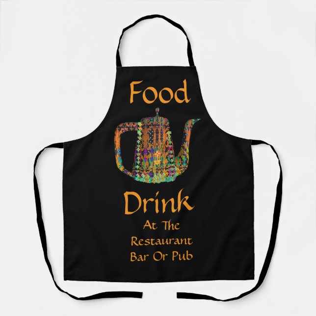 Essen Trinken In Restaurantbar Oder Kneipe Schürze (Vorderseite)