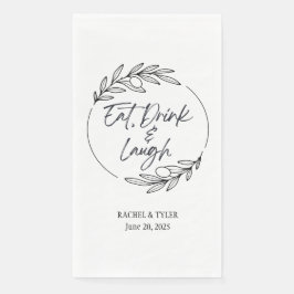 Essen, trinken & lachen Individuelle Name Papier A Serviette
