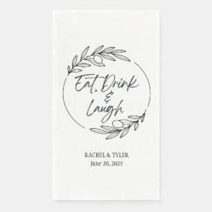 Essen, trinken & lachen Individuelle Name Papier A Serviette