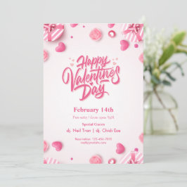 "Essen, trinken & Liebe" Valentinstag Party Einlad Einladung