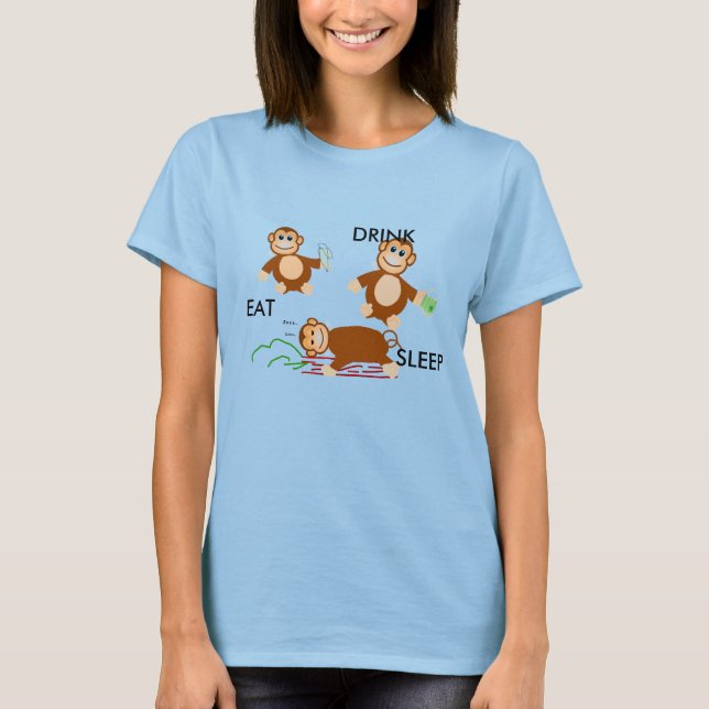 Essen, trinken, schlafen T-Shirt (Vorderseite)