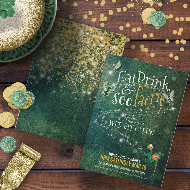 Essen, trinken & sehen Fee-ID637 Einladung (Front/Back In Situ)