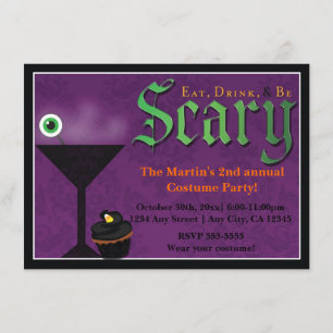 Essen Trinken & Sei Gruselig Halloween-Party-Einla Einladung