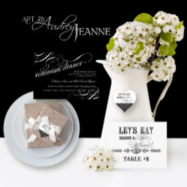 Essen, Trinken Sie Verheiratete Probe Abendessen E Einladung