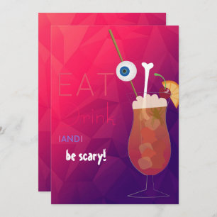Essen, trinken und Beängstigend erwachsenes Hallow Einladung