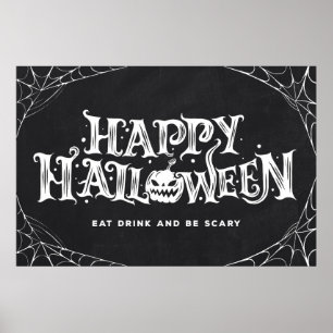 Essen, trinken und Beängstigend sein Halloween Poster
