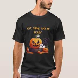 Essen, trinken und Beängstigend sein zu Halloween T-Shirt