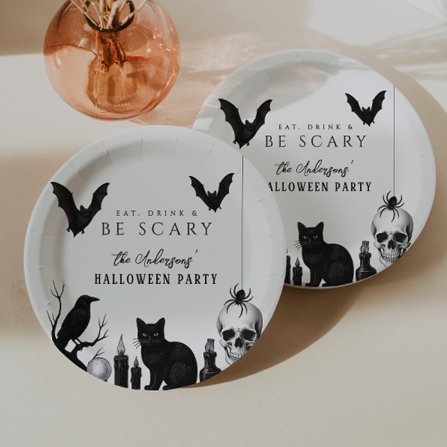 Essen, trinken und Beängstigendes Gotisches Hallow Pappteller (Von Creator hochgeladen)
