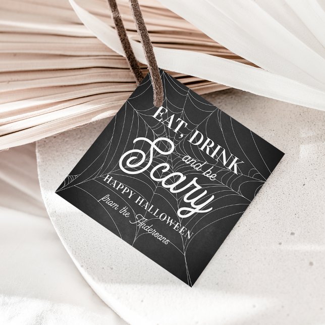 Essen, trinken und Beängstigendes Halloween-Party  Geschenkanhänger (Von Creator hochgeladen)