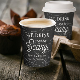 Essen, trinken und Beängstigendes Halloween-Party Pappbecher