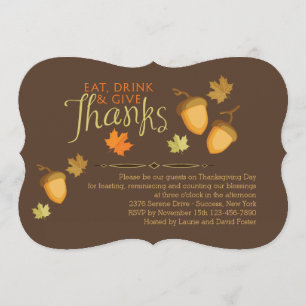 Essen, Trinken und Dankeschön Erntedank Einladung