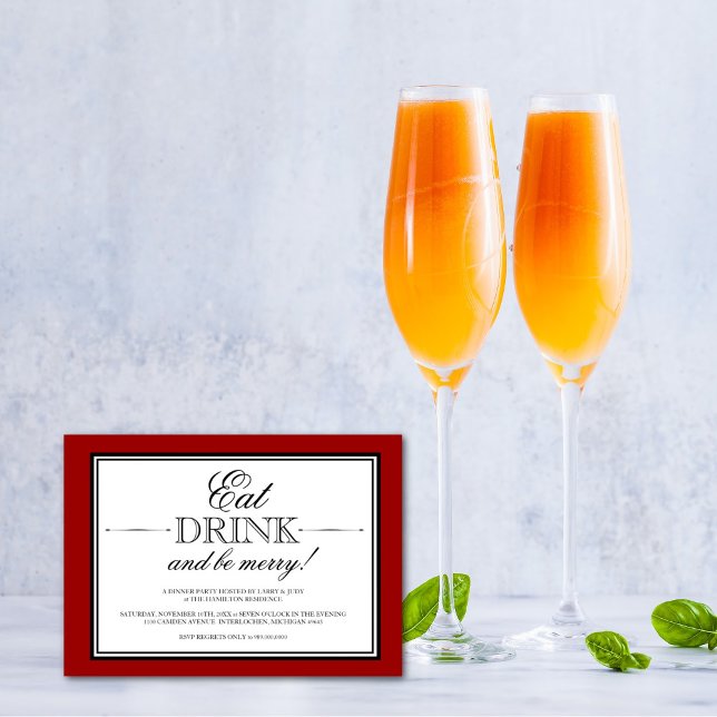 Essen, trinken und das Abendessen angenehm genieße Einladung (Von Creator hochgeladen)