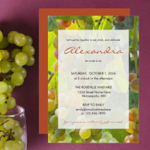 Essen, trinken und feiern Braut, um Trauben geprie