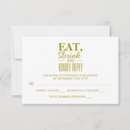 Essen, trinken und Freundliche Antwort Gold Hochze