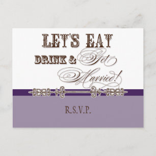 Essen, Trinken und Heiraten, RSVP-Antwort-Postkart Einladungspostkarte