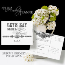 Essen, Trinken und Heiraten, RSVP-Antwort-Postkart
