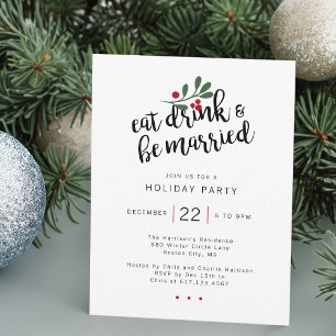 Essen Trinken und Hochzeit feiern - Weihnachtsfeie Einladung