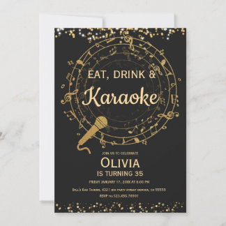 Essen, trinken und Karaoke Einladung, Karaoke Part Einladung