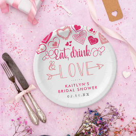 "Essen, Trinken und Liebe" Valentinstag Brautparty Pappteller