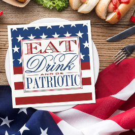 Essen, trinken und Patriotisch sein | 4. Juli Part Serviette