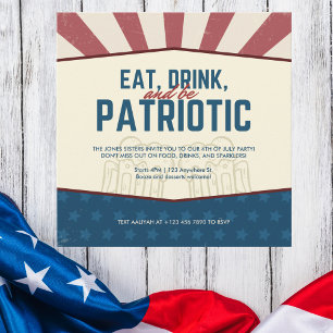 Essen, trinken und Patriotisch sein Einladung