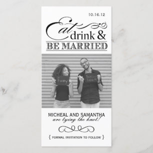 Essen, trinken und Save the Date Verheiratet sein