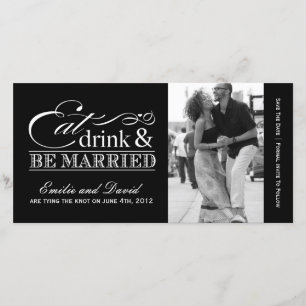 Essen, trinken und Save the Date Verheiratet sein