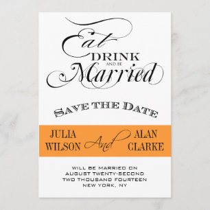 Essen, trinken und Save the Date Verheiratet sein