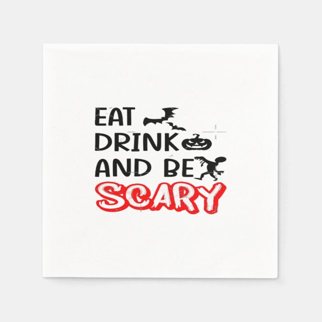 Essen Trinken Und Sei Schrecklich Design Retro Kla Serviette (Vorderseite)