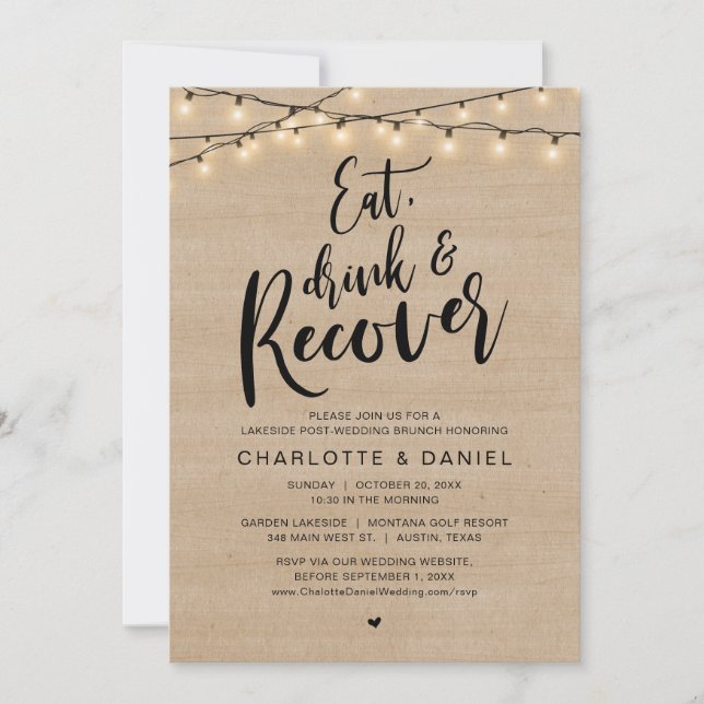 Essen, trinken und sich erholen, der Morgen nach d Einladung (Vorderseite)