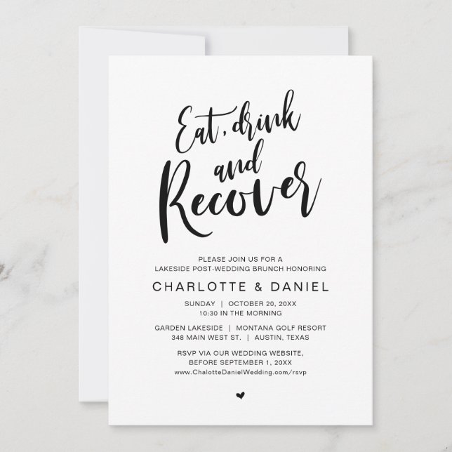 Essen, trinken und sich erholen, der Morgen nach d Einladung (Vorderseite)