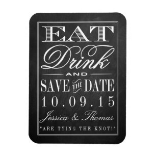 Essen, trinken und Verheiratet sein Chalkboard Hoc Magnet