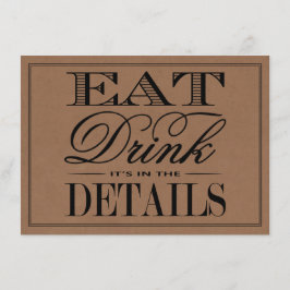 Essen, trinken und Verheiratet sein, rustikale Hoc Begleitkarte