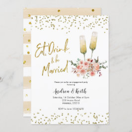 Essen, Trinken und Verheiratete Engagement Einladung