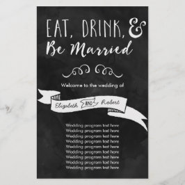 Essen, trinken und Verheiratete Hochzeit mit Chalk