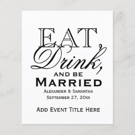 Essen, trinken und Verheiratete Hochzeit sein Flyer